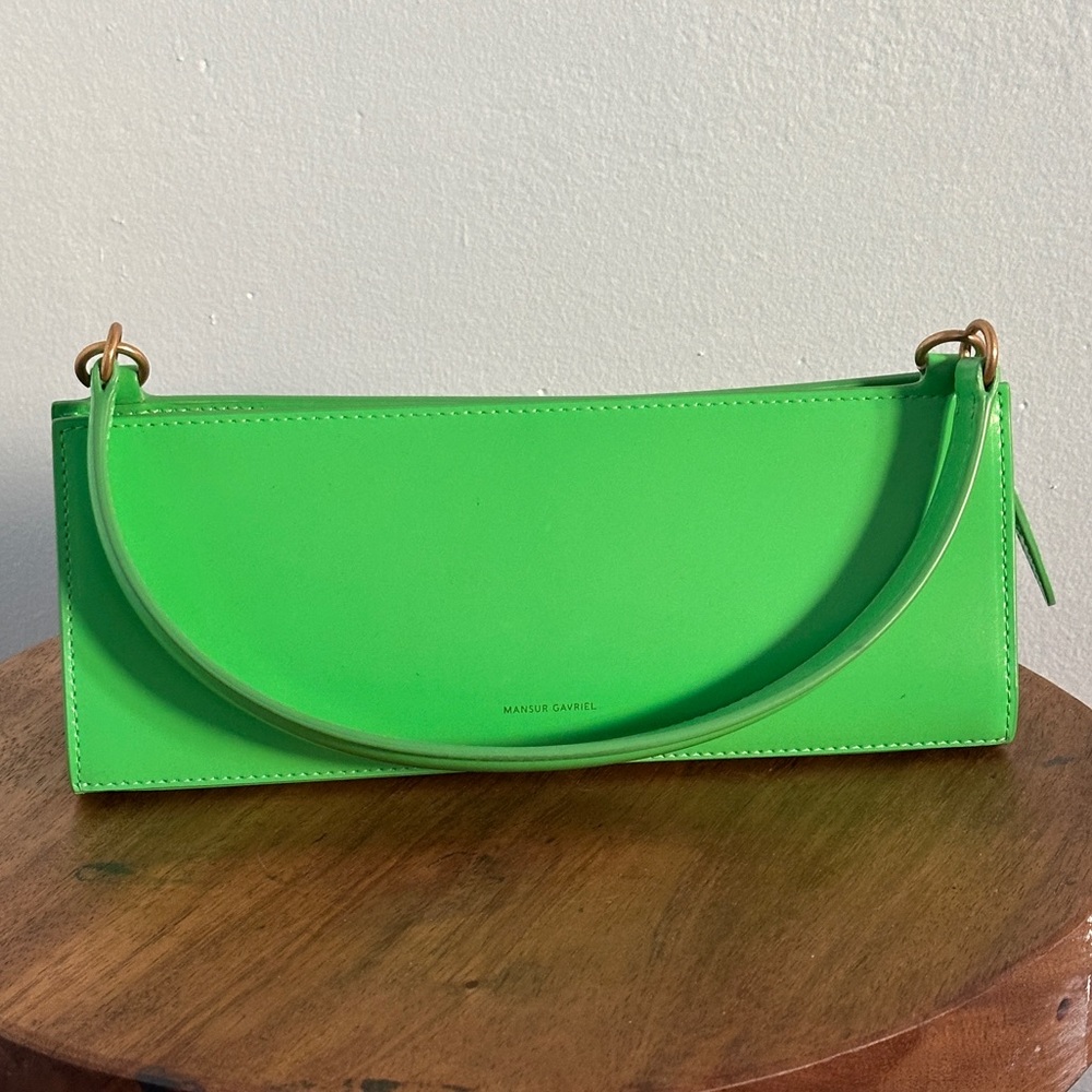 Mansur Gavriel lime green pencil bag